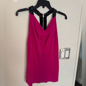 Cut 25 by Yigal Azrouël Pink Silk Halter with exposed zipper back, 4